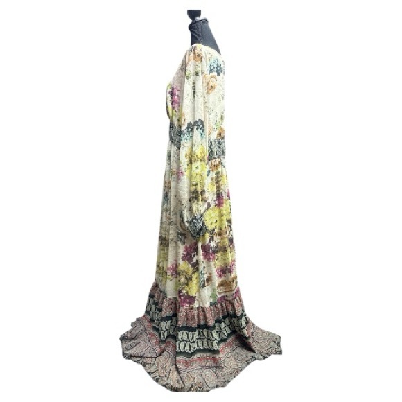 Sundance Maxi Dress Size 16 Adair Boho Floral Long Sleeve V-neck Romantic Hippie - Picture 4 of 11